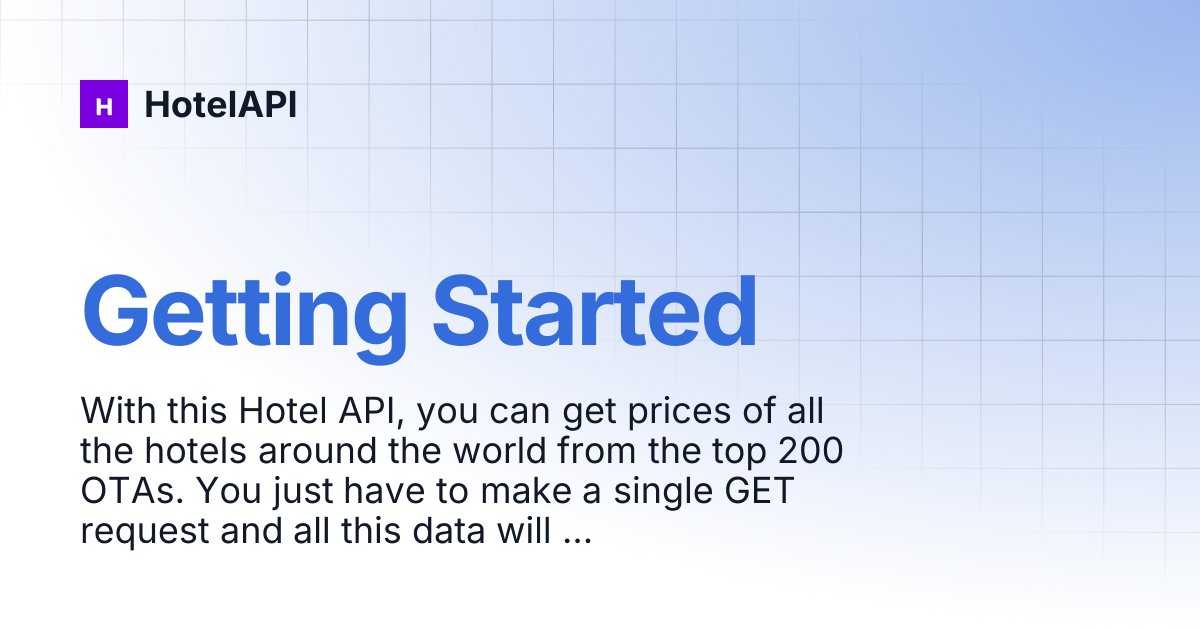 Getting Started | HotelAPI